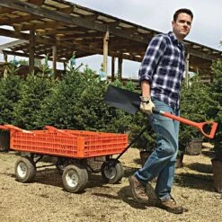 Leonard Orange Utility Wagon, Flat Free Tires, 30in X 46in X 7.5in Tray -Amleos fgw45 2