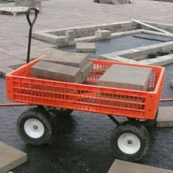 Leonard Orange Utility Wagon, Flat Free Tires, 30in X 46in X 7.5in Tray -Amleos fgw45 5