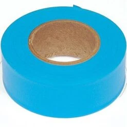 Flagging/Tagging Tape, Fluorescent Glo-Blue, 1-3/16in X 150ft, Non-Adhesive, Box Of 12 Rolls -Amleos ft 3bb