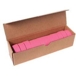 Flagging/Tagging Tape, Fluorescent Glo-Pink, 1-3/16in X 150ft, Non-Adhesive, Box Of 12 Rolls