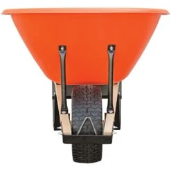 Poly Tray Wheelbarrow, Orange 8 Cu Ft Tray With Flat-Free Tire By A.M. Leonard -Amleos fwb08 2 1