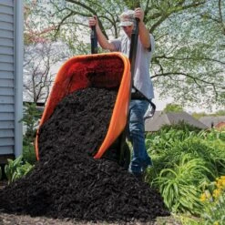 Poly Tray Wheelbarrow, Orange 8 Cu Ft Tray With Flat-Free Tire By A.M. Leonard -Amleos fwb08 3
