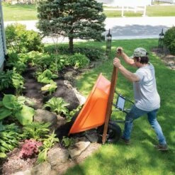 Poly Tray Wheelbarrow, Orange 8 Cu Ft Tray With Flat-Free Tire By A.M. Leonard -Amleos fwb08 6