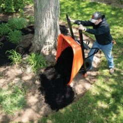Poly Tray Wheelbarrow, Orange 8 Cu Ft Tray With Flat-Free Tire By A.M. Leonard -Amleos fwb08 7