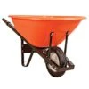 Poly Tray Wheelbarrow, Orange 8 Cu Ft Tray With Steel Handles And Narrow Diamond-Tread Tire By A.M. Leonard -Amleos fwb08k s