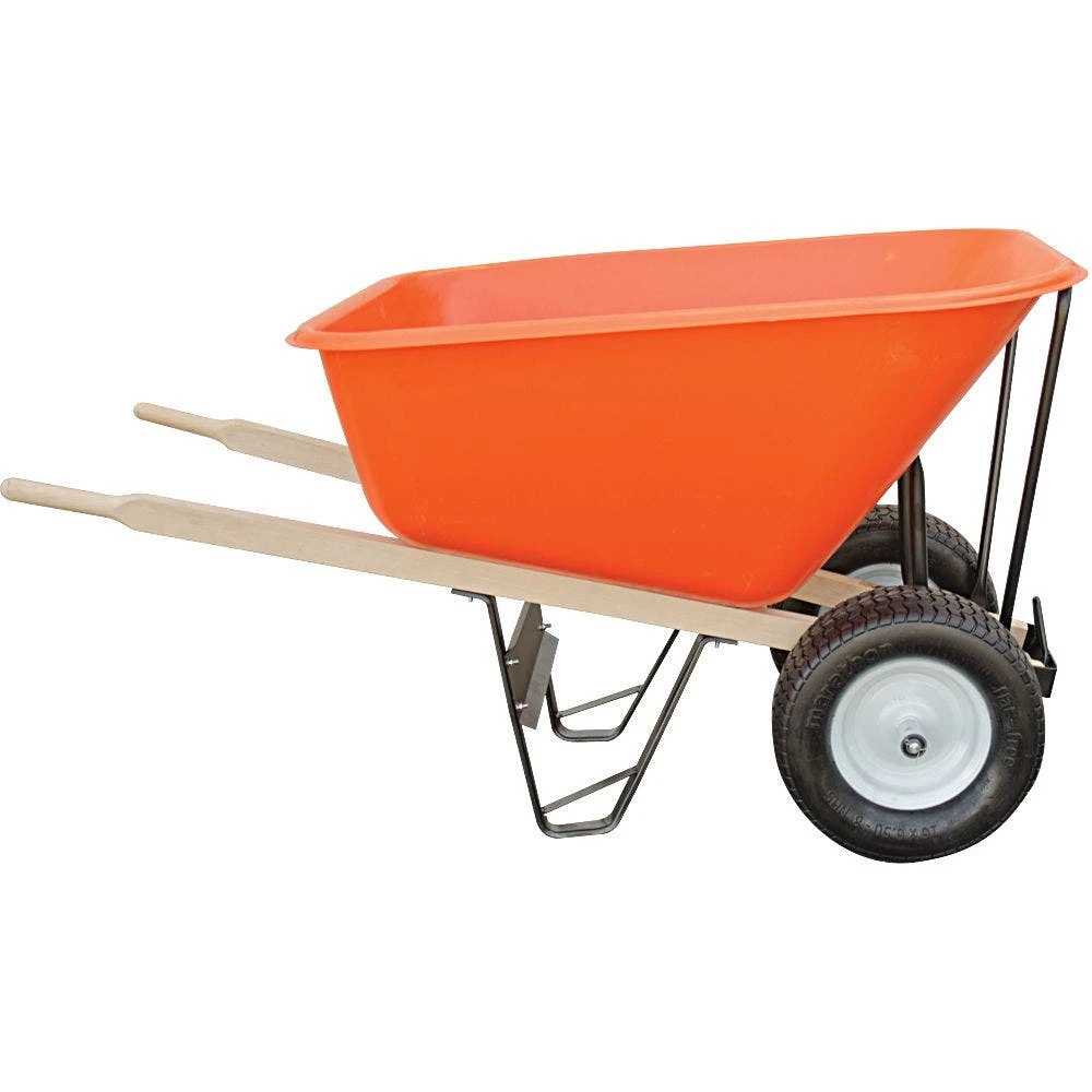 Leonard 2-Wheeled, 10-Cubic-Foot Capacity Poly Tray Wheelbarrow With Flat-Free Tires 4 Leonard 2-Wheeled, 10-Cubic-Foot Capacity Poly Tray Wheelbarrow With Flat-Free Tires - Image 2
