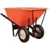 Leonard 10-Cubic-Foot Orange Poly Tray Wheelbarrow With Steel Handles And Diamond Tread Flat Free Tires -Amleos fwb10k s