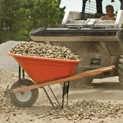 Poly Tray Wheelbarrow, Orange 6 Cu Ft Tray, With Flat-Free Tire By A.M. Leonard 8 Poly Tray Wheelbarrow, Orange 6 Cu Ft Tray, With Flat-Free Tire By A.M. Leonard - Image 6