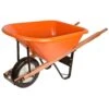 Poly Tray Wheelbarrow, Orange 6 Cu Ft Tray With Narrow, Diamond Tread Tire By A.M. Leonard