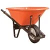 Poly Tray Wheelbarrow, Orange 6 Cu Ft Tray, With Steel Handles And Diamond-Tread Flat-Free Tire By A.M. Leonard -Amleos fwb6k s