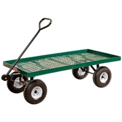 Deck Wagon, 24in X 48in Metal Tray With Pneumatic Tires