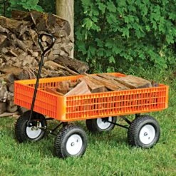 Orange Utility Wagon, 30in X 46in X 7-1/2In Tray By A.M. Leonard -Amleos gw45 3 1