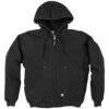 Original Washed Hooded Jacket, Black, Size Medium-Tall By Berne 1 Original Washed Hooded Jacket, Black, Size Medium-Tall By Berne -Amleos hj375bkt400