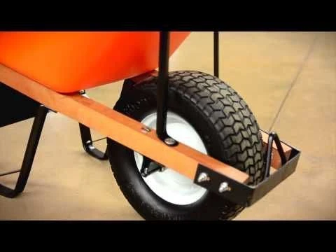 Poly Tray Wheelbarrow, Orange 6 Cu Ft Tray, With Flat-Free Tire By A.M. Leonard 4 Poly Tray Wheelbarrow, Orange 6 Cu Ft Tray, With Flat-Free Tire By A.M. Leonard - Image 2