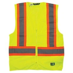 Class 2 High-Visibility Multi-Color Safety Vest, Yellow, Size Extra Large Regular