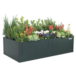 17" Tall Modern 42" X 83" Metal Raised Garden Bed - Midnight Blue