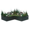 17" Tall Modern 83" X 83" L Shape Metal Raised Garden Bed - Midnight Blue -Amleos m8383am17 1