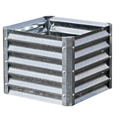 EarthMark Galvanized Metal Raised Garden Bed 17" High Square 22x22