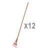Bulk Pack Of 12 Rakes - Narrow Shrub Rakes By A.M. Leonard, 8in Rake X 54in Handle -Amleos msr 208 12