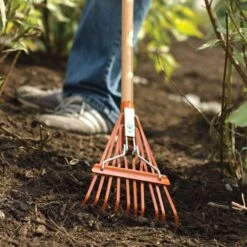 Narrow Shrub Rake With 8in Head And 54in Hardwood Handle By A.M. Leonard -Amleos msr 208 2