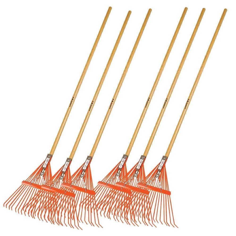 Bulk Pack Of 6Rakes - Spring Rakes With 18-Tine Steel Head And American Ash Handle By A.M. Leonard 3 Bulk Pack Of 6Rakes - Spring Rakes With 18-Tine Steel Head And American Ash Handle By A.M. Leonard