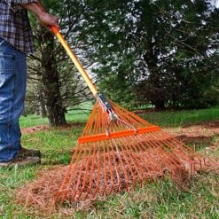 Spring Rake With 24-Tine Steel Head And Tuff-Strong™ Fiberglass Handle By A.M. Leonard -Amleos msrf 224 3 1