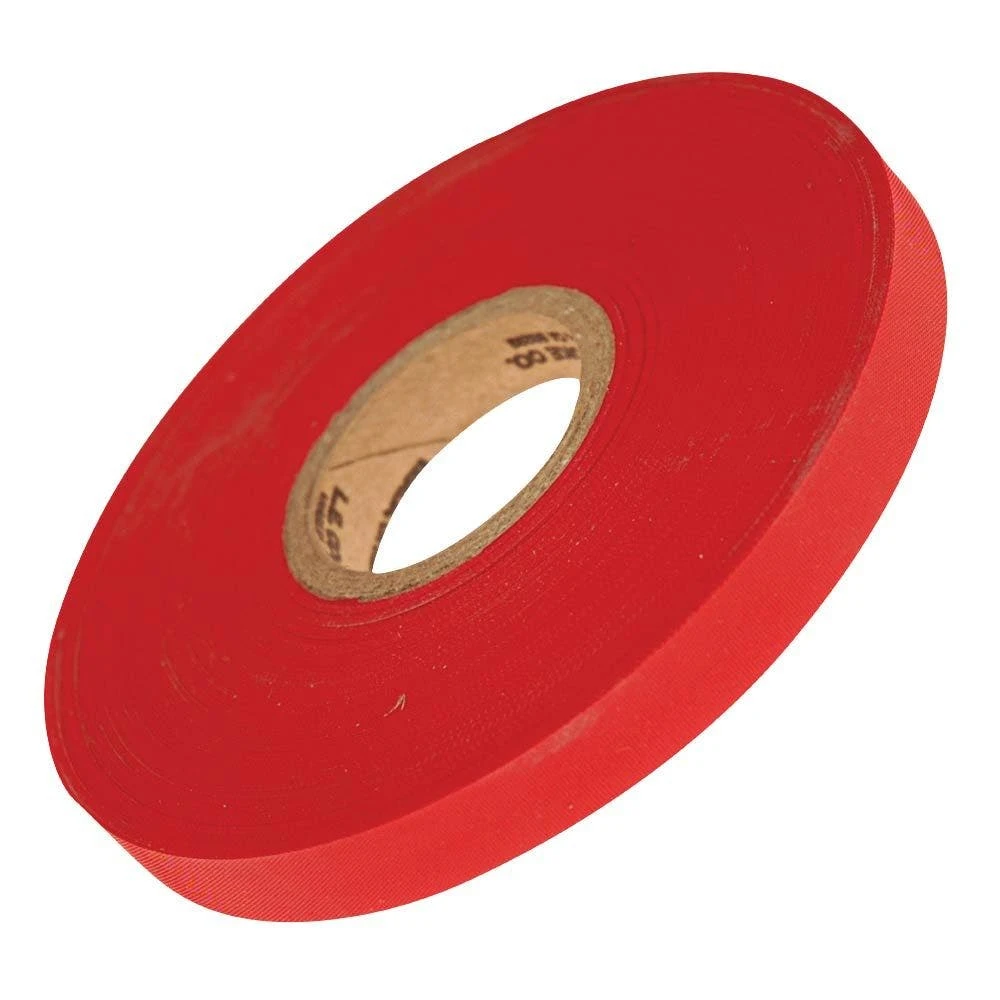 Miracle Flagging/Tagging Tape, Solid Red, 1/2in X 300ft, Non-Adhesive, Pack Of 24 Rolls 3 Miracle Flagging/Tagging Tape, Solid Red, 1/2in X 300ft, Non-Adhesive, Pack Of 24 Rolls