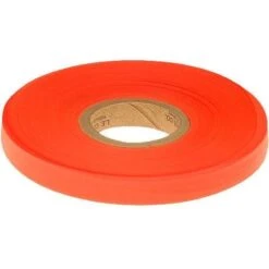 Miracle Flagging/Tagging Tape, Fluorescent Orange, 1/2in X 300ft, Non-Adhesive, Pack Of 24 Rolls