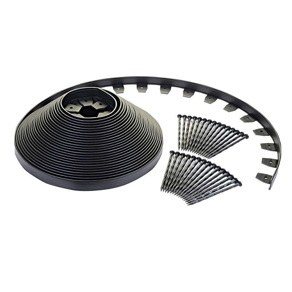 No-Dig Landscape Edging Kit, 100ft Length With 40 Stakes By Dimex 3 No-Dig Landscape Edging Kit, 100ft Length With 40 Stakes By Dimex