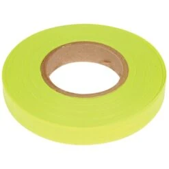 Flagging/Tagging Tape, Fluorescent Glo-Lime, 1/2in X 300ft, Non-Adhesive, Box Of 20 Rolls