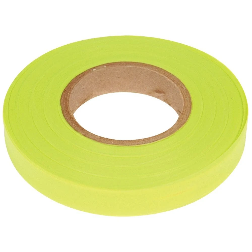 Flagging/Tagging Tape, Fluorescent Glo-Lime, 1/2in X 300ft, Non-Adhesive, Box Of 20 Rolls 3 Flagging/Tagging Tape, Fluorescent Glo-Lime, 1/2in X 300ft, Non-Adhesive, Box Of 20 Rolls