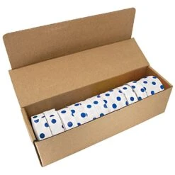 Flagging/Tagging Tape, White With Blue Polka Dots, 1-3/16in X 300ft, Non-Adhesive, Box Of 12 Rolls