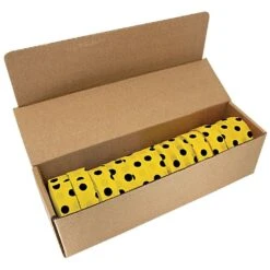 Flagging/Tagging Tape, Yellow With Black Polka Dots, 1-3/16in X 300ft, Non-Adhesive, Box Of 12 Rolls