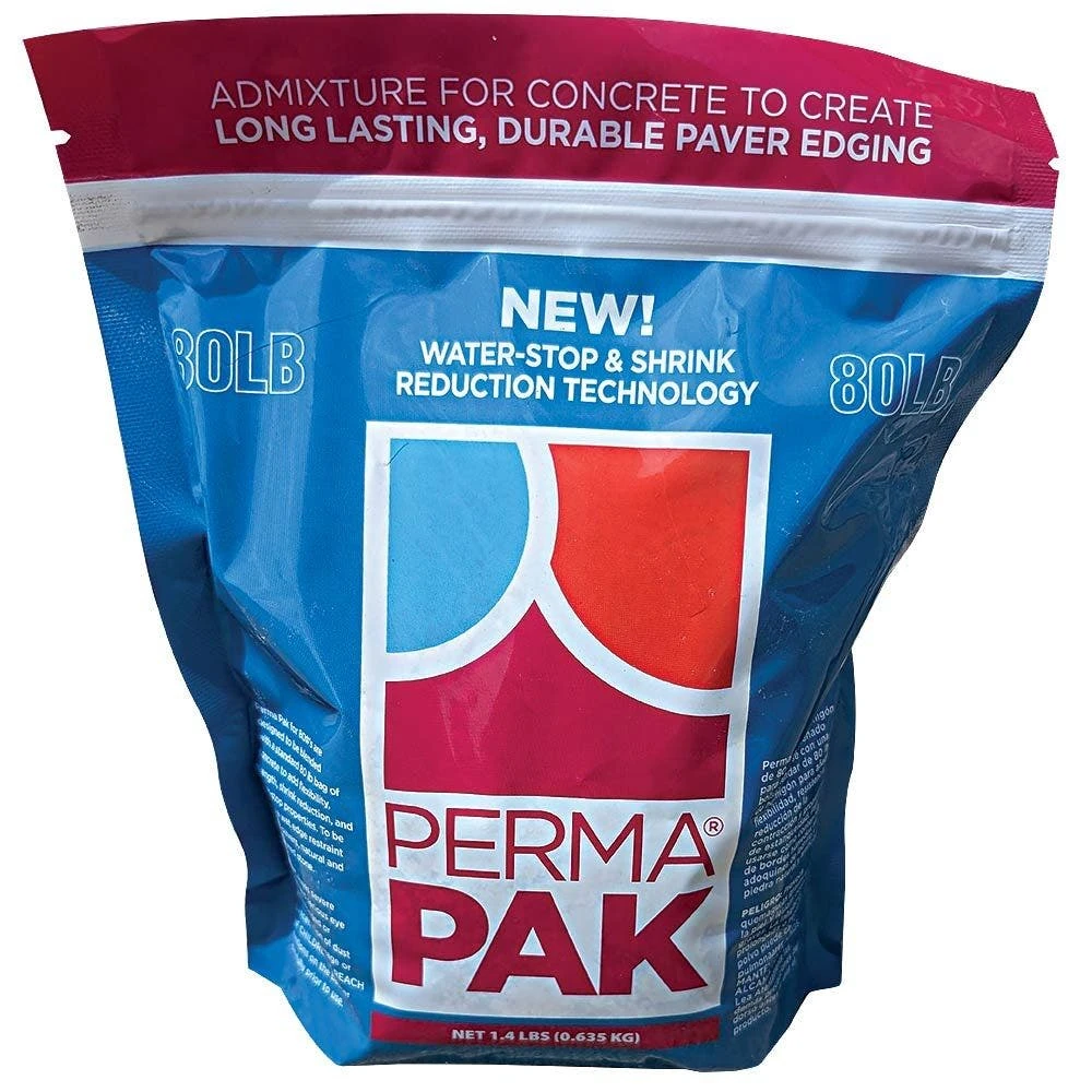 Perma Pak Concrete Paver Edging Additive, 1.4lb Bag (1:1 Mixture With 80lb Bags) By PERMA Paver Edging 3 Perma Pak Concrete Paver Edging Additive, 1.4lb Bag (1:1 Mixture With 80lb Bags) By PERMA Paver Edging