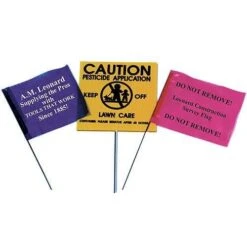 Custom Marking Flags, Vinyl, 4in X 5in Flag With 21in Wire Shaft -Amleos pmf45 1