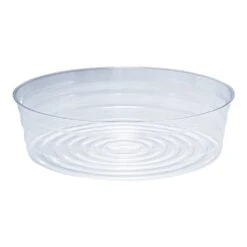 Pot Saucers, Clear Plastic, 12in Diameter, Pack Of 5 Saucers