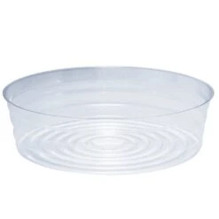 Pot Saucers, Clear Plastic, 13in Diameter, Pack Of 5 Saucers