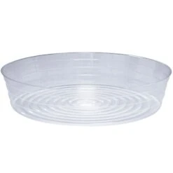 Pot Saucers, Clear Plastic, 17in Diameter, Pack Of 5 Saucers