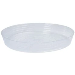 Pot Saucers, Clear Plastic, 25in Diameter, Pack Of 5 Saucers