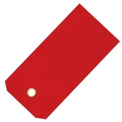 Vinyl Shipping Tags, Red, Pre-Wired With Brass Eyelets, Box Of 500 Tags