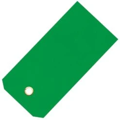 Vinyl Shipping Tags, Green, Pre-Wired With Brass Eyelets, Box Of 500 Tags