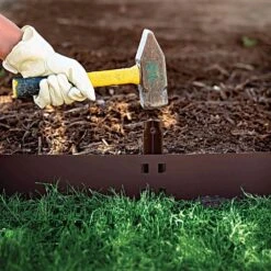 QuickLock™ Steel Landscape Edging Kit, Brown By COLMET® -Amleos ql712br live