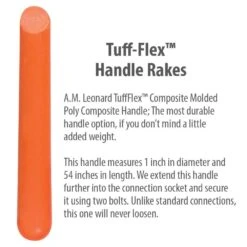 Spring Rake With 18-Tine Steel Head And Tuff-Flex™ Composite Handle By A.M. Leonard -Amleos rake handles tuff flex