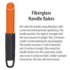 Spring Rake With 24-Tine Steel Head And Tuff-Strong™ Fiberglass Handle By A.M. Leonard -Amleos rake handles tuff strong 1