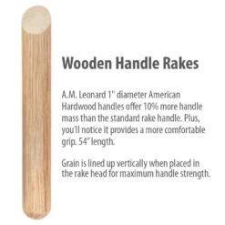 Steel & Poly Lawn Rake With 25-Tine Head By A.M. Leonard 7 Steel & Poly Lawn Rake With 25-Tine Head By A.M. Leonard -Amleos rake handles wood 3