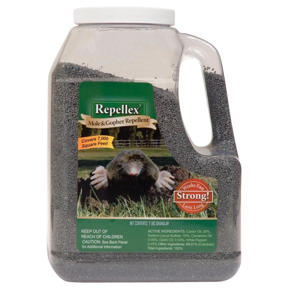 Granular Mole, Vole, & Gopher Repellent, 7lb Jug By Repellex 3 Granular Mole, Vole, & Gopher Repellent, 7lb Jug By Repellex