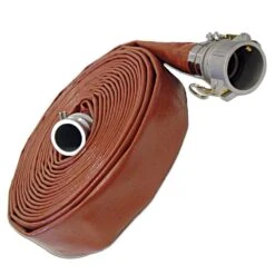 Hose Assembly, Red, 1.5" 150 Psi Layflat Hose, M X F Camlock, 100 Feet