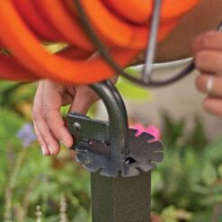 Swiveling Hose Reel, Free Standing With Full Rotation, Anti-Rust Steel Construction -Amleos sr360 4