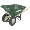 Poly Tray Wheelbarrow, 8 Cu Ft Tray With Double Pneumatic Tires By Scenic Lane