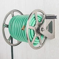 Liberty Garden Stainless Steel Hose Reel, Wall Or Floor Mount 7 Liberty Garden Stainless Steel Hose Reel, Wall Or Floor Mount -Amleos ssr200 on wall